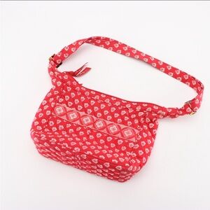 Vera Bradley Quilted Nantucket Small Bag Purse in Red & White